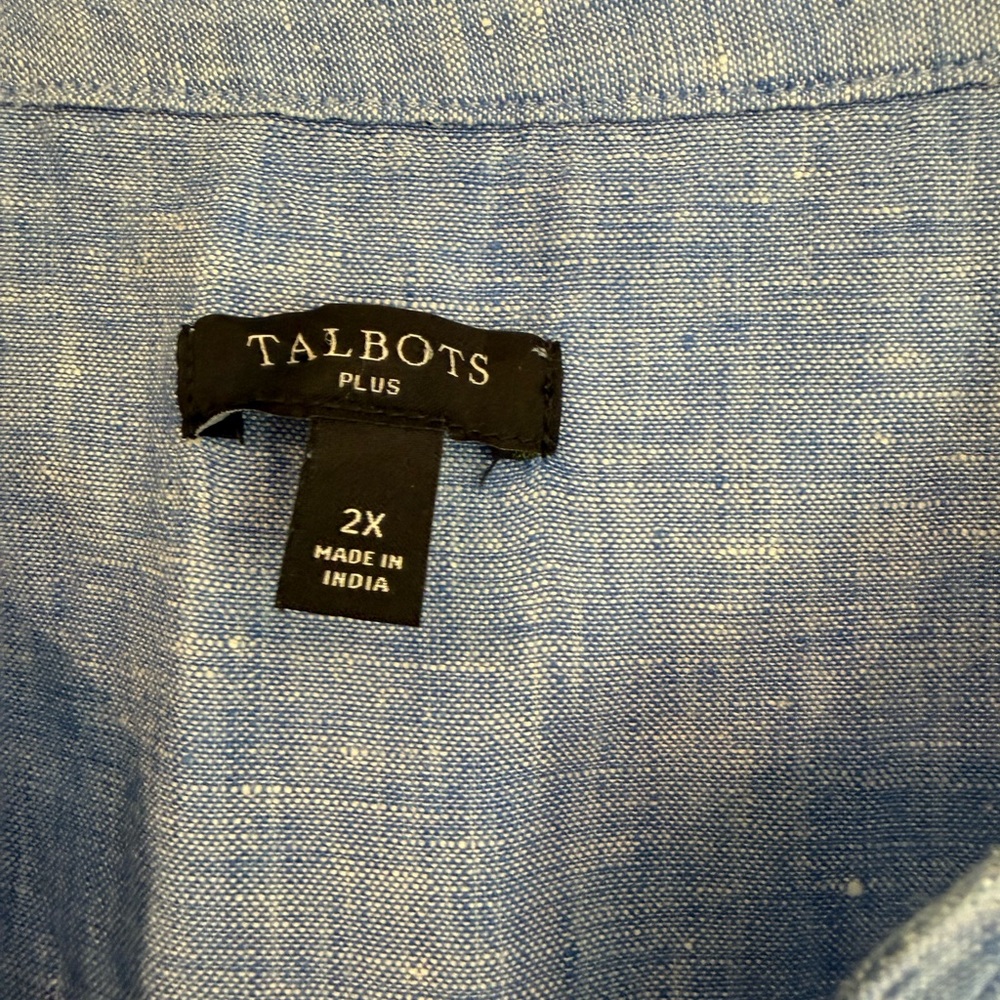 Talbots Light Blue Linen Shirt - Picture 2 of 5